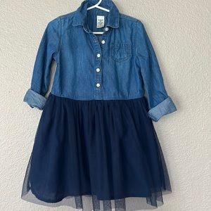 Toddler Girls Blue Jean & Toule Dress